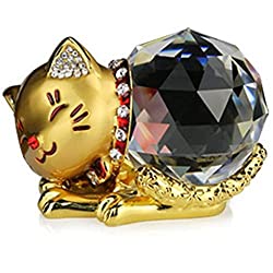 クリスタル猫に「幸運・金運招き」の願いを。